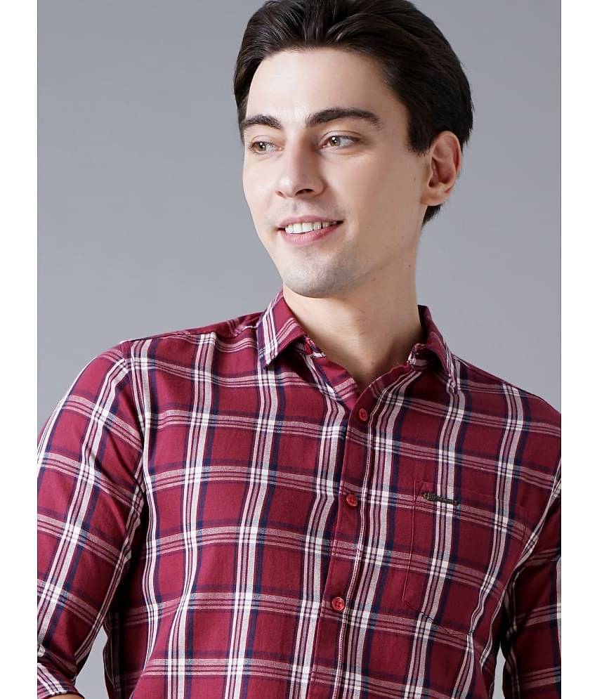 Paul Street - Red Cotton Slim Fit Men's Casual Shirt ( Pack of 1 )