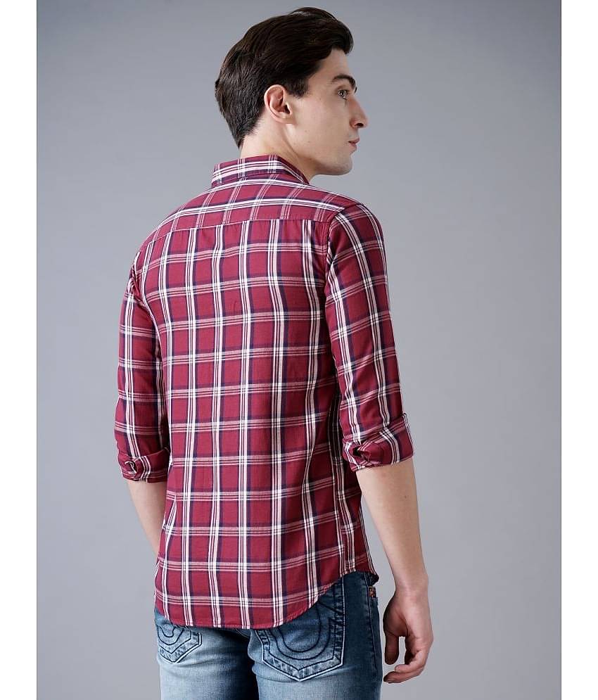 Paul Street - Red Cotton Slim Fit Men's Casual Shirt ( Pack of 1 )