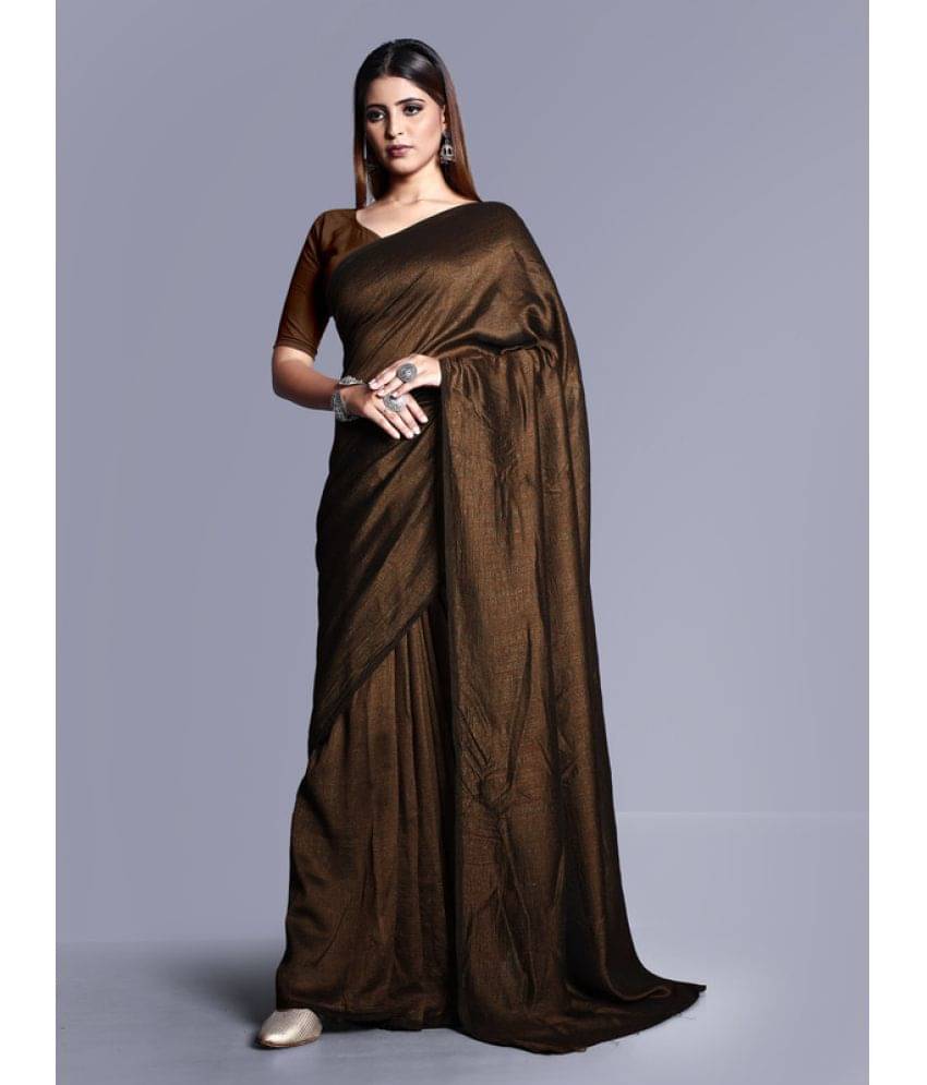     			Sanwariya Silks Georgette Solid Saree With Unstitched Blouse Piece ( Coffee )