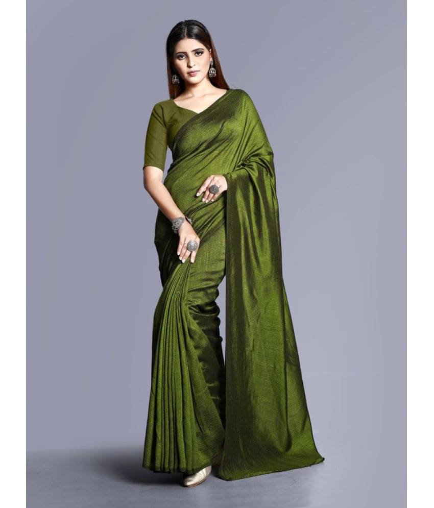     			Sitanjali Georgette Solid Saree With Unstitched Blouse Piece ( LightGreen )