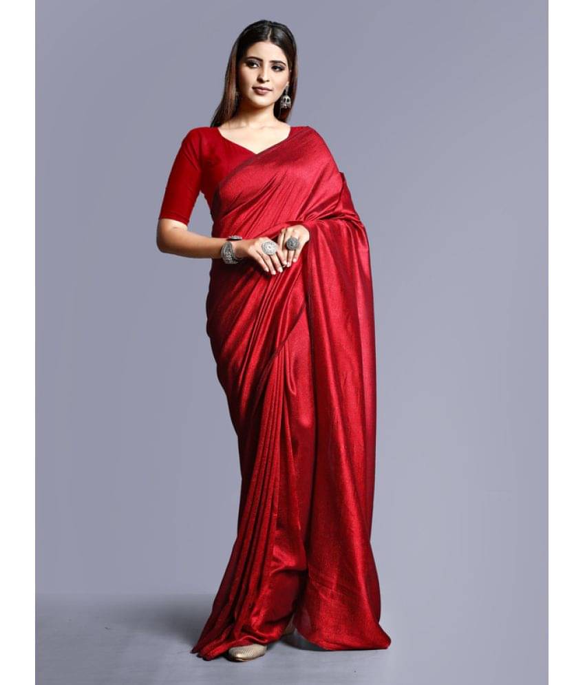     			Sitanjali Georgette Solid Saree With Unstitched Blouse Piece ( Red )