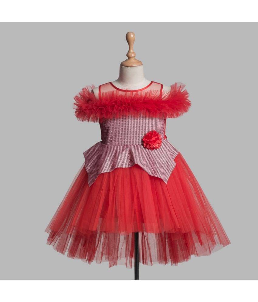 Toy Balloon Kids Net Frock For Girls ( Pack of 1 , Red ) Toy Balloon Kids Net Frock For Girls ( Pack of 1 , Red )
