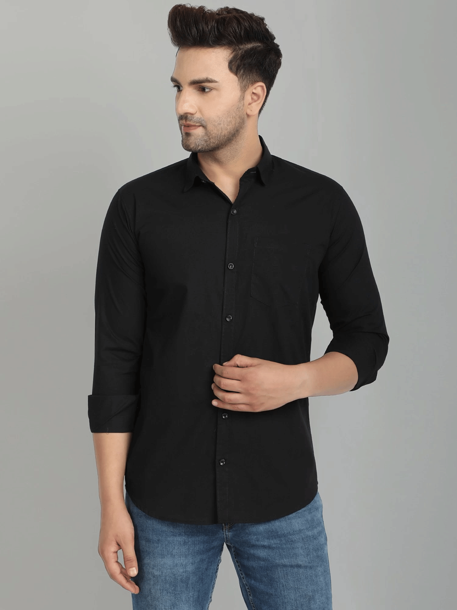     			VERTUSY - Black Cotton Regular Fit Men's Casual Shirt ( Pack of 1 )