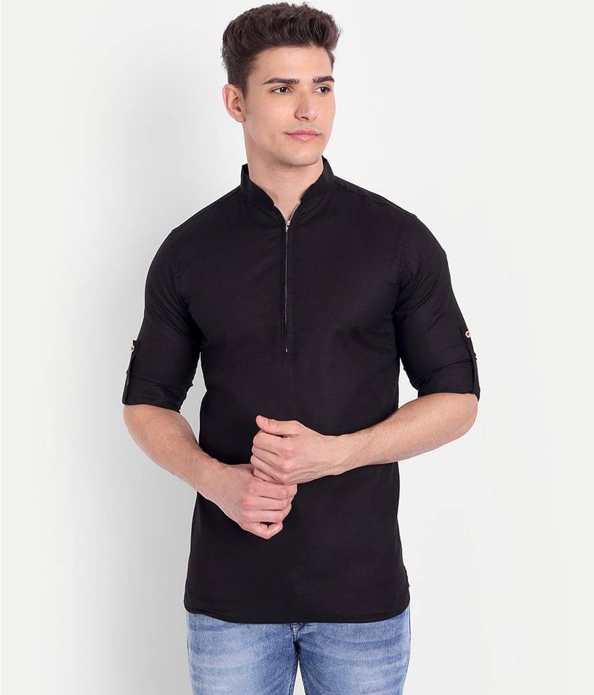     			Vida Loca - Black Linen Slim Fit Men's Casual Shirt ( Pack of 1 )