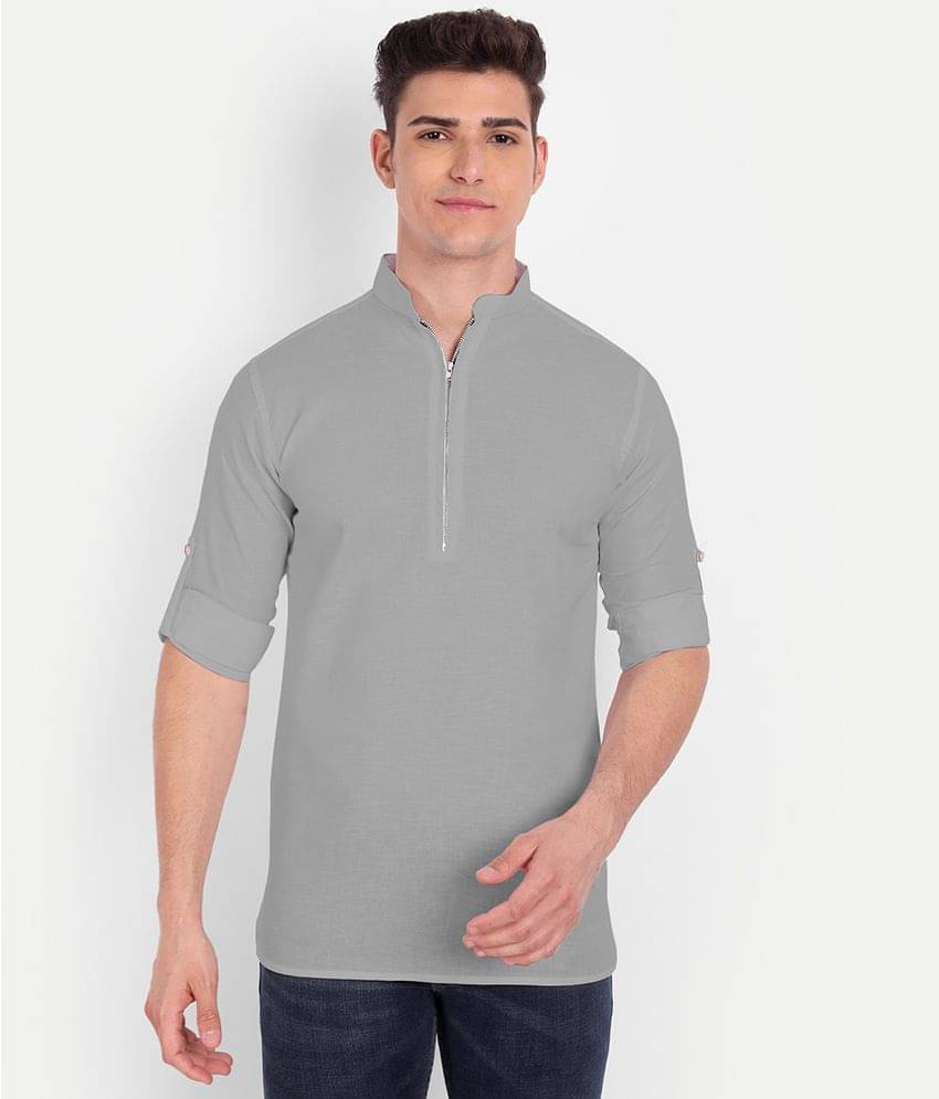     			Vida Loca - Grey Linen Slim Fit Men's Casual Shirt ( Pack of 1 )