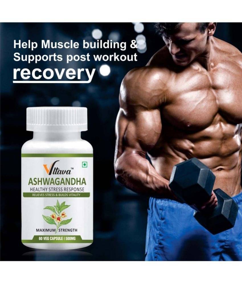     			Vltava Ashwagandha Extract,Improves Muscles Strength, Energy and Immunity 60 mg Unflavoured Minerals Capsule