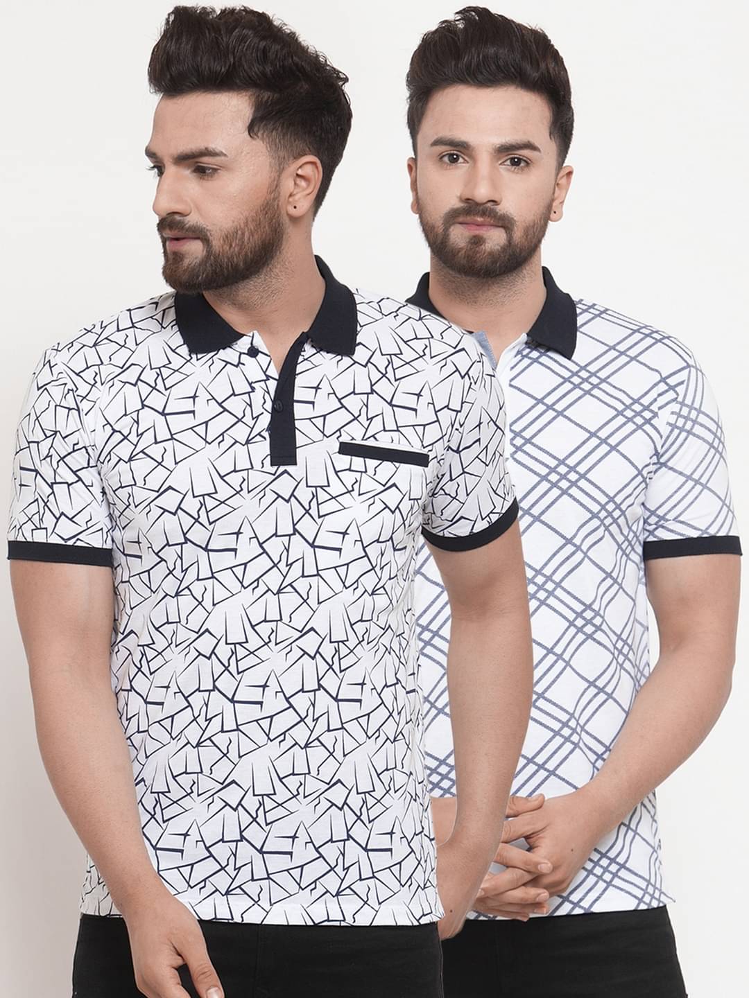     			Wild West - Multicolor Cotton Blend Regular Fit Men's Polo T Shirt ( Pack of 2 )