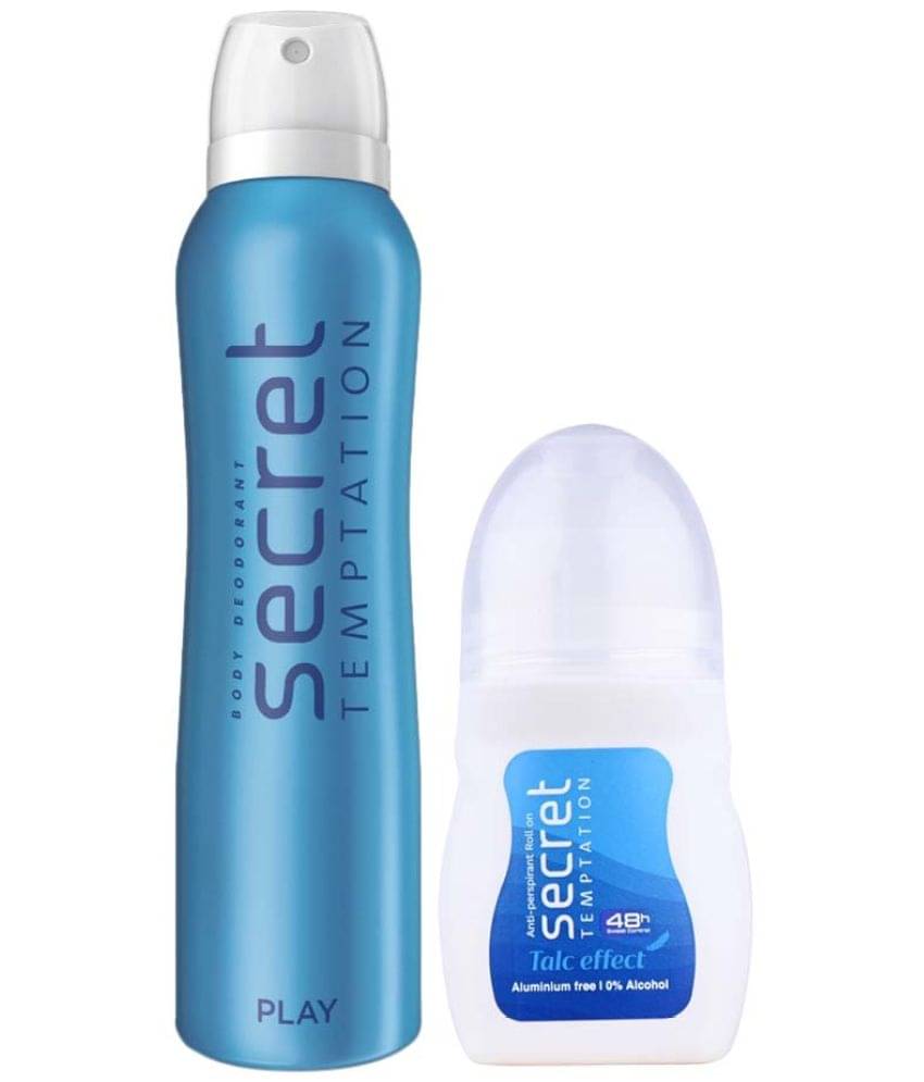 secret temptation Talc Effect Roll-on 50ml & Play Deodorant 150ml, Combo Pack of 2 for Women (2 Items in the set) secret temptation Talc Effect Roll-on 50ml & Play Deodorant 150ml, Combo Pack of 2 for Women (2 Items in the set)