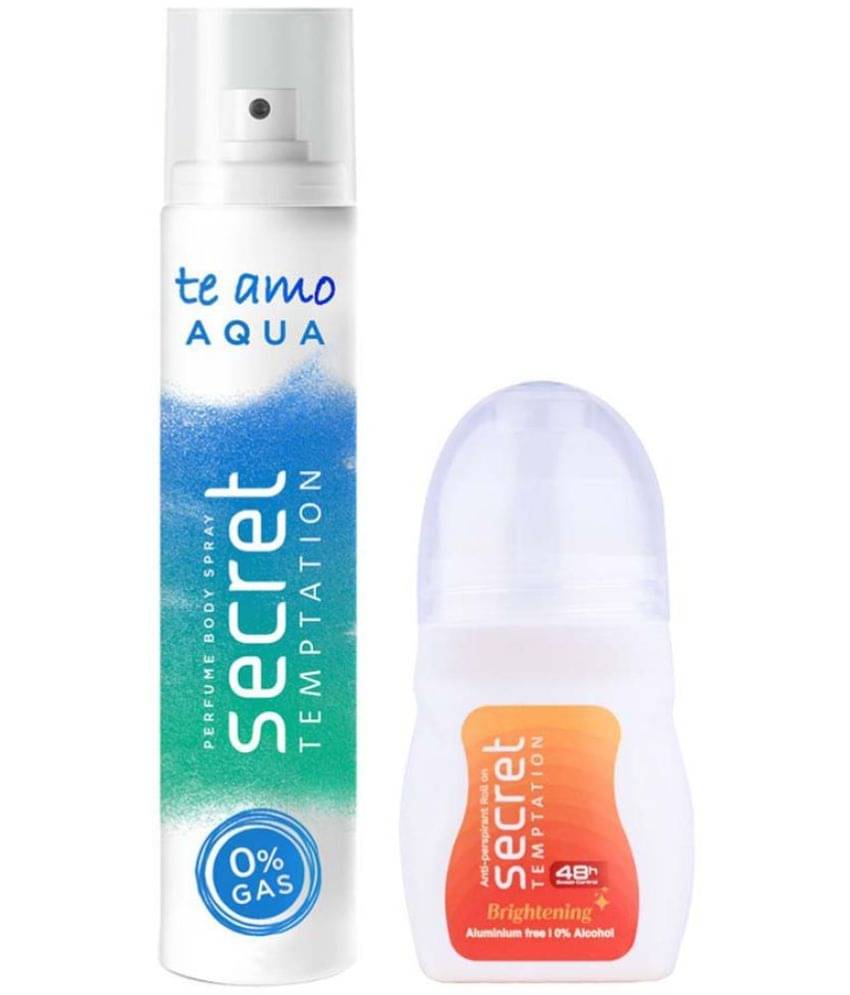 secret temptation Brightening Roll-on 50ml & Aqua Body Spary 120ml, Combo Pack of 2 for Women (2 Items in the set) secret temptation Brightening Roll-on 50ml & Aqua Body Spary 120ml, Combo Pack of 2 for Women (2 Items in the set)