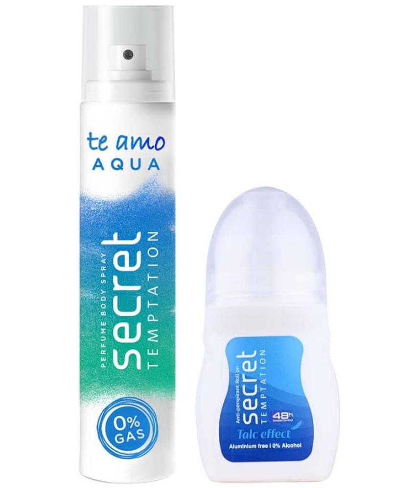 secret temptation Talc Effect Roll-on 50ml & Aqua Body Spary 120ml, Combo Pack of 2 for Women (2 Items in the set) secret temptation Talc Effect Roll-on 50ml & Aqua Body Spary 120ml, Combo Pack of 2 for Women (2 Items in the set)