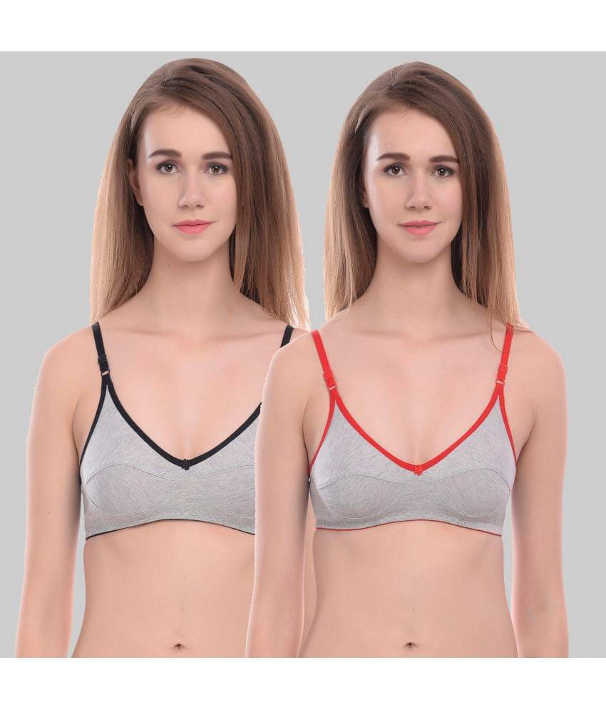     			Elina Pack of 2 Cotton Non Padded Women's T-Shirt Bra ( Multicolor )
