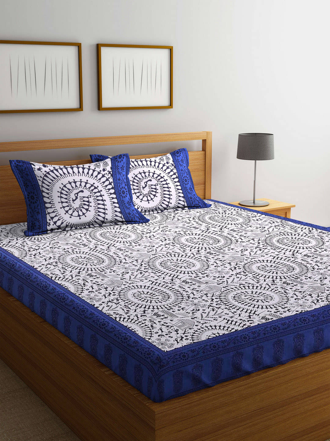 unique choice Cotton Double Bedsheet ( Blue ) unique choice Cotton Double Bedsheet ( Blue )