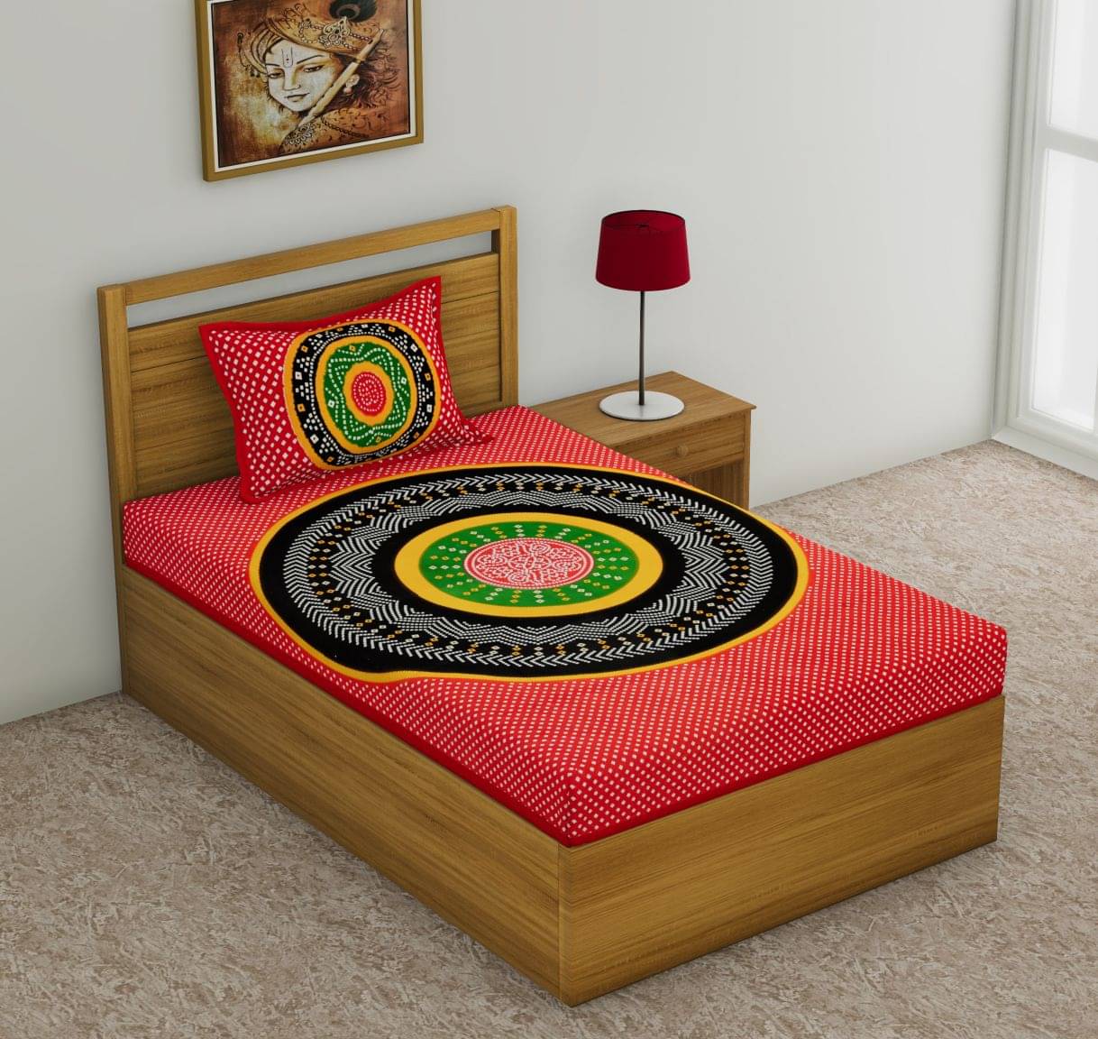     			unique choice Cotton Single Bedsheet ( Red )