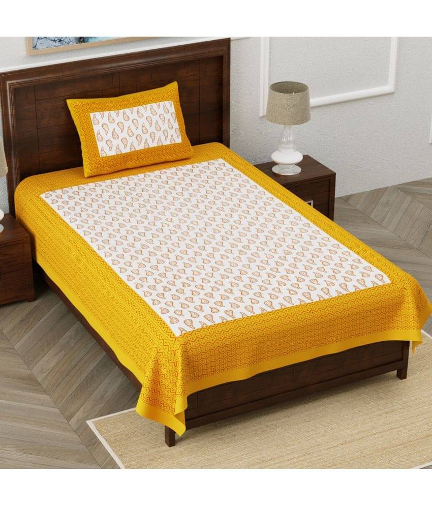 unique choice Cotton Single Bedsheet ( Yellow )     			unique choice Cotton Single Bedsheet ( Yellow )