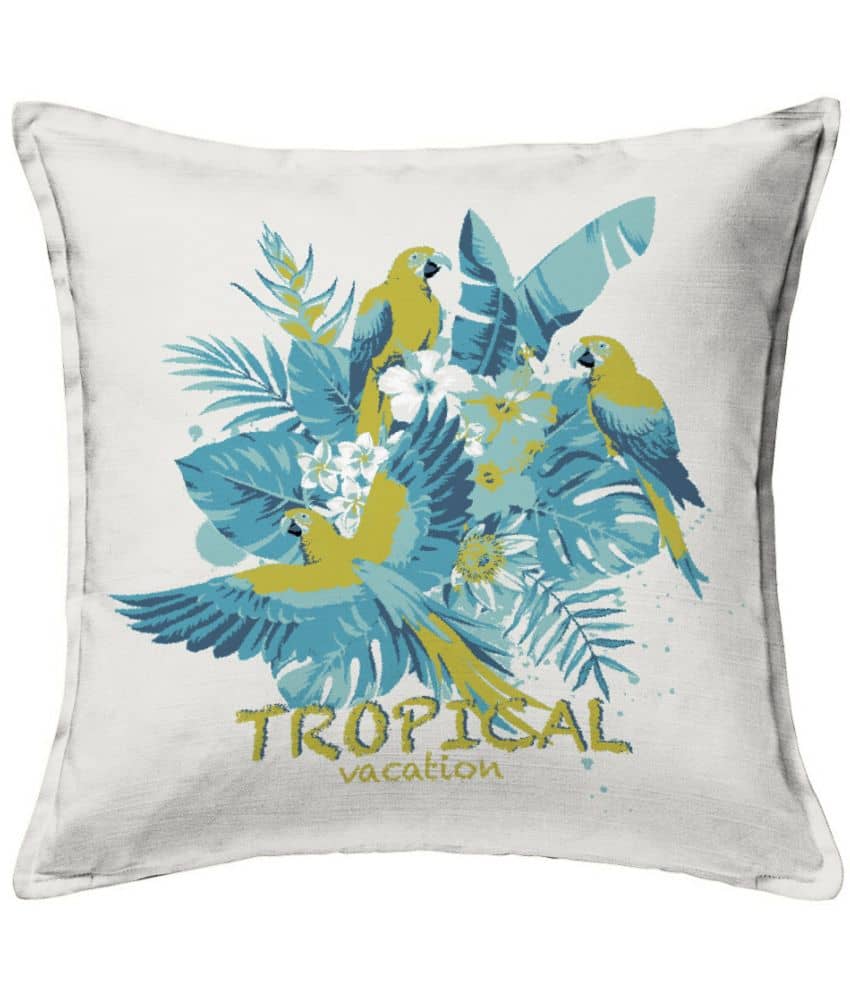 Houzzcode Single Blue Pillow Cover