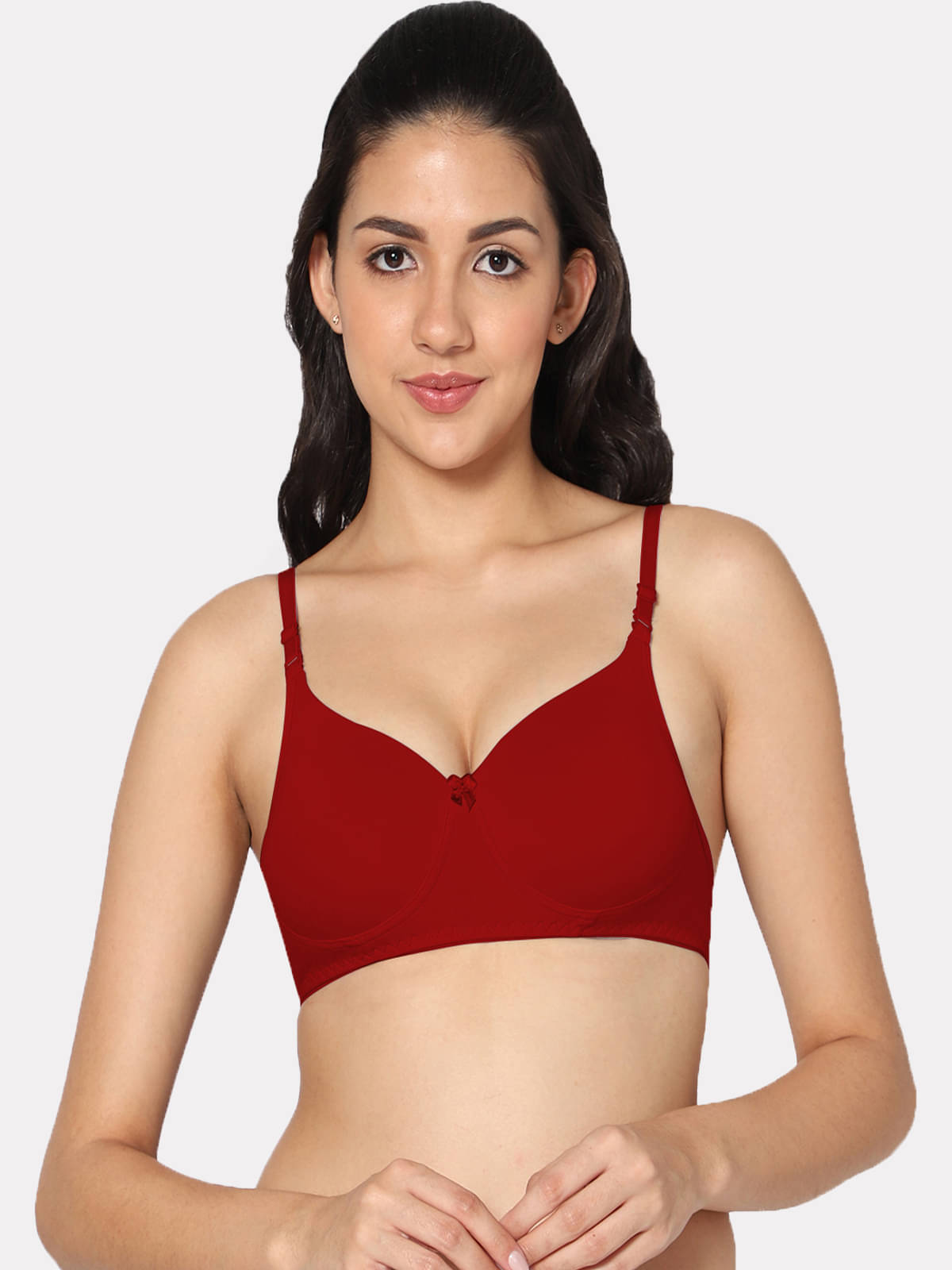 IN CARE LINGERIE Cotton Blend Heavily Padded Women's Everyday Bra ( Red )     			IN CARE LINGERIE Cotton Blend Heavily Padded Women's Everyday Bra ( Red )