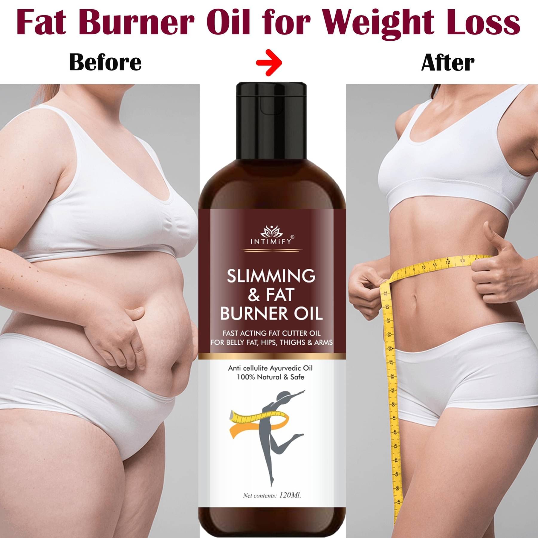 Intimify Fat burning oil, fat loss oil Slimming oil, weight loss oil Shaping & Firming Oil 120 mL Intimify Fat burning oil, fat loss oil Slimming oil, weight loss oil Shaping & Firming Oil 120 mL