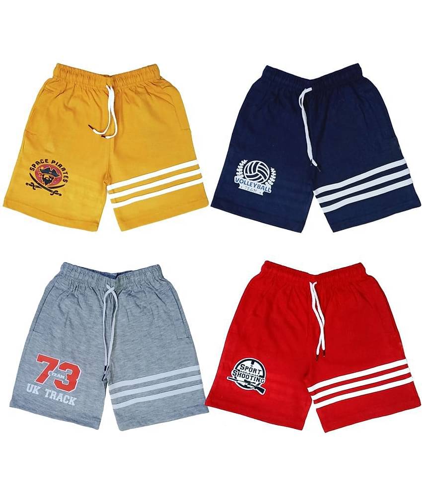 atlans Pack of 4 Cotton Blend Shorts For Boys ( Yellow )