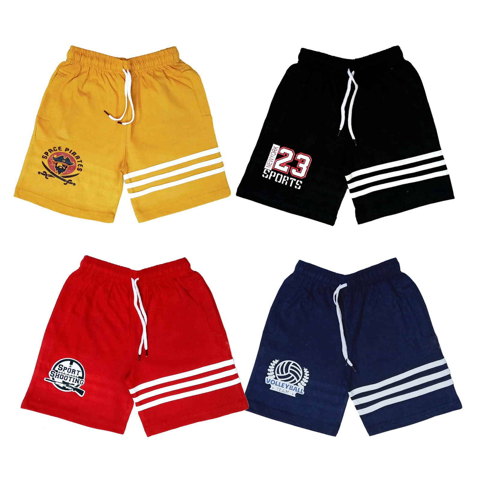 atlans Pack of 4 Cotton Blend Shorts For Boys ( Yellow ) - Shorts | Buy online on ZillyBuy