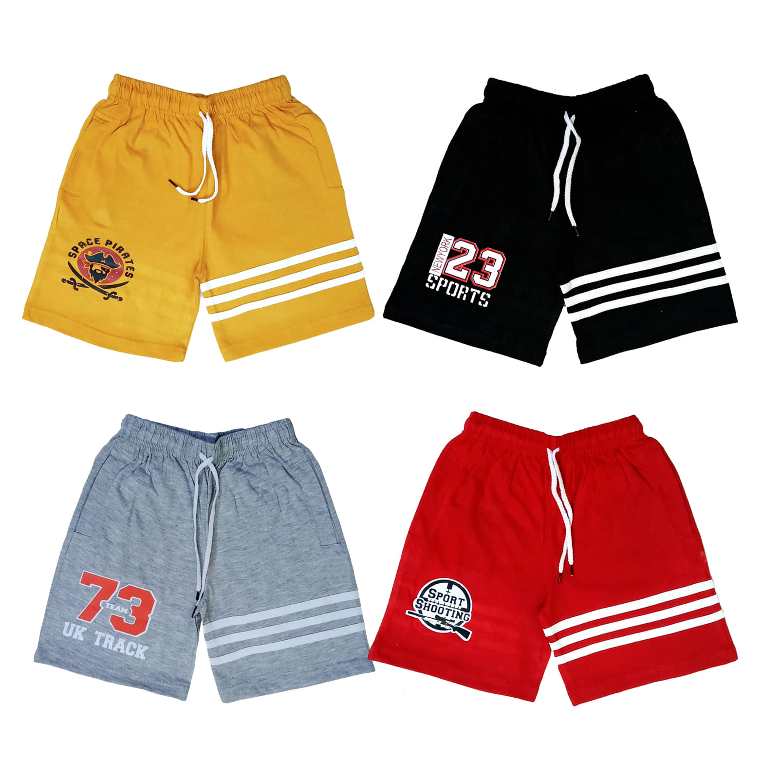 atlans Pack of 4 Cotton Blend Shorts For Boys ( Yellow ) - Shorts | Buy online on ZillyBuy