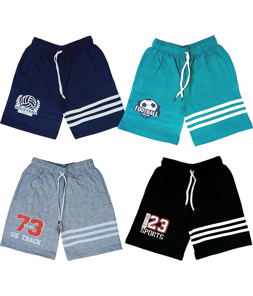 atlans Pack of 2 Cotton Blend Shorts For Boys ( Navy )