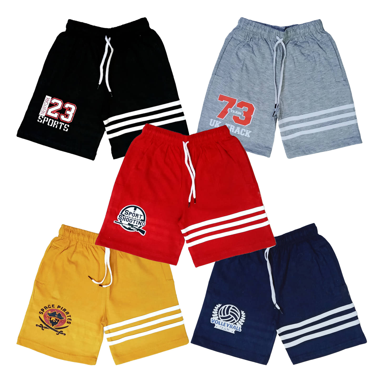 atlans Pack of 5 Cotton Blend Shorts For Boys ( Black ) - Shorts | Buy online on ZillyBuy