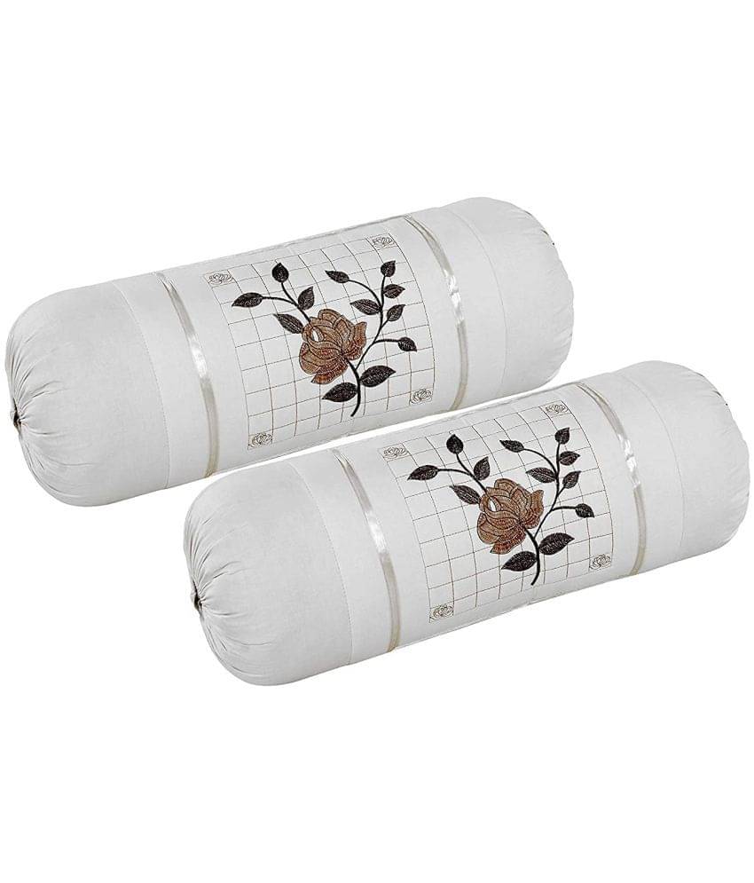 MAHALUXMI COLLECTION - Pack of 2 Microfibre Embroidered Standard Size Pillow Cover ( 78.74 cm(31) x 40.64 cm(16) ) - White MAHALUXMI COLLECTION - Pack of 2 Microfibre Embroidered Standard Size Pillow Cover ( 78.74 cm(31) x 40.64 cm(16) ) - White