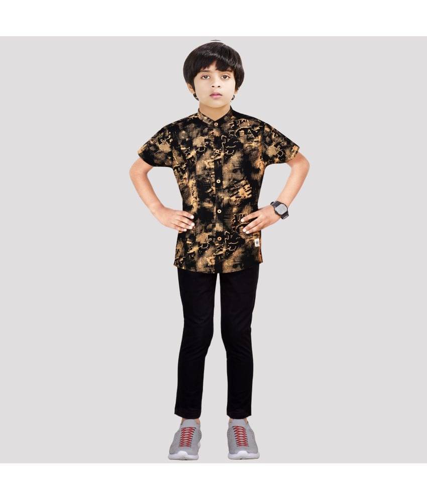 Made In The Shade Pack of 1 Boys Cotton Shirt & Pants Set ( Black ) Made In The Shade Pack of 1 Boys Cotton Shirt & Pants Set ( Black )