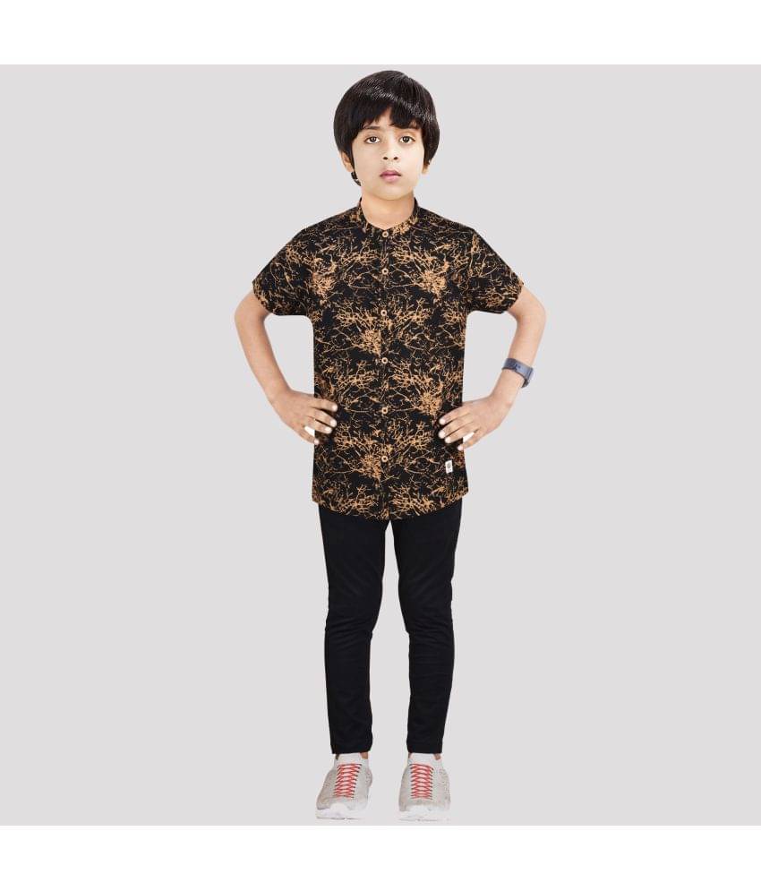 Made In The Shade Pack of 1 Boys Cotton Shirt & Pants Set ( Black ) Made In The Shade Pack of 1 Boys Cotton Shirt & Pants Set ( Black )