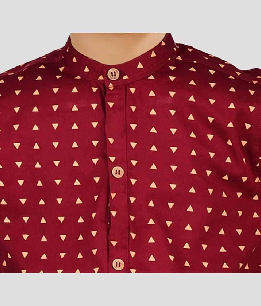 Made In The Shade Pack of 1 Boys Cotton Shirt & Pants Set ( Maroon )