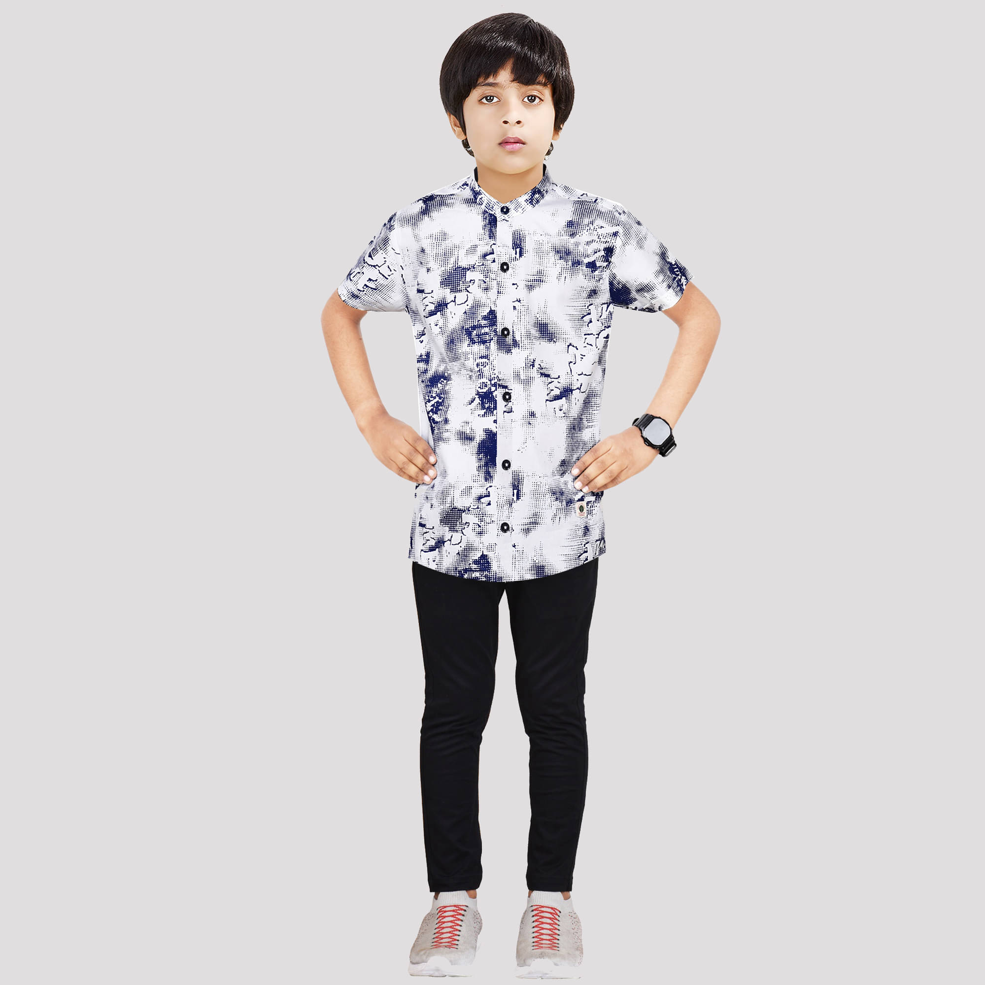     			Made In The Shade Pack of 1 Boys Cotton Shirt & Pants Set ( Navy Blue )