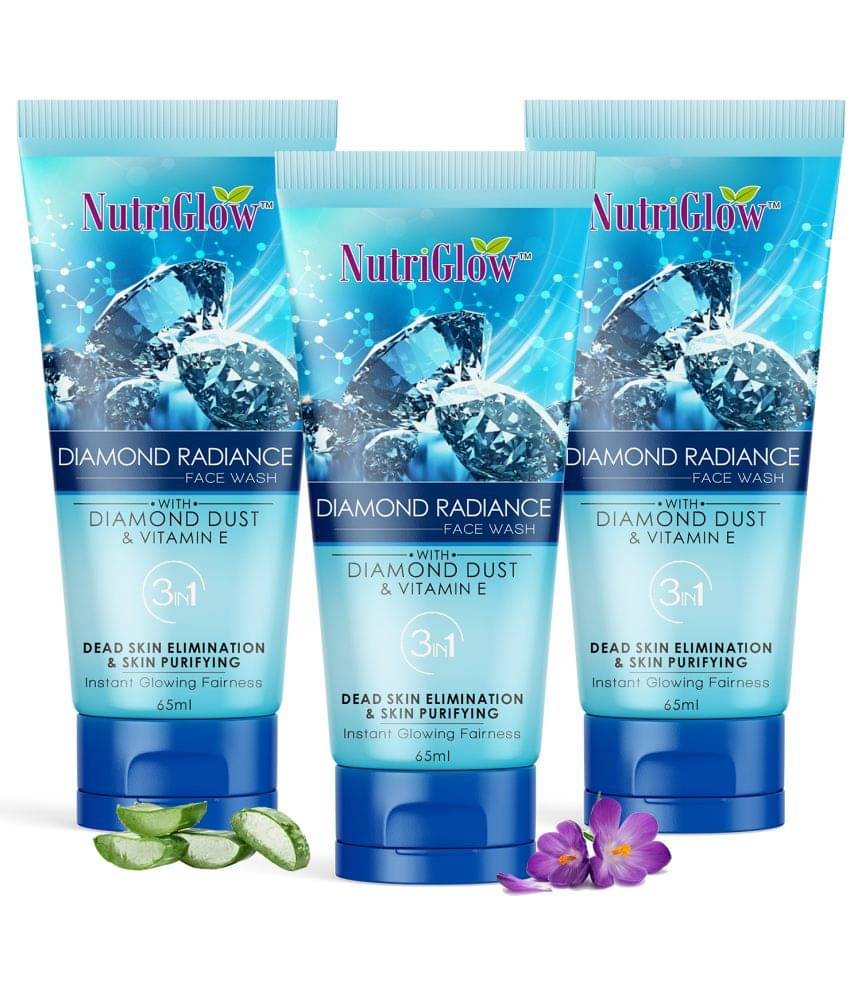 NutriGlow Diamond Radiance Face Wash Fresh Feel With Vitamin E For Skin Brightening & Anti-Ageing, For All Skin Types, 65ml (Pack of 3) NutriGlow Diamond Radiance Face Wash Fresh Feel With Vitamin E For Skin Brightening & Anti-Ageing, For All Skin Types, 65ml (Pack of 3)