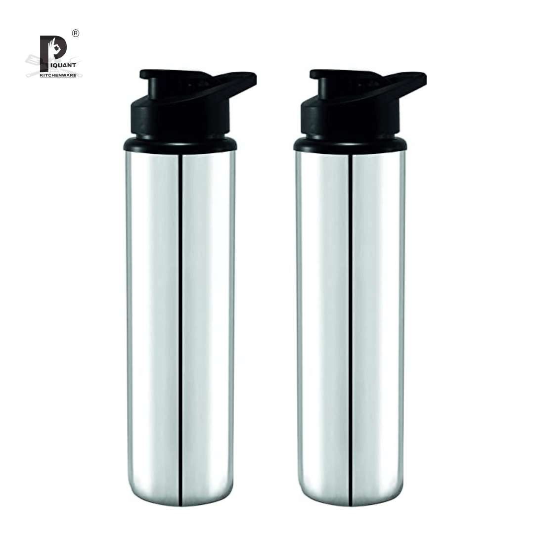 PIQUANT KITCHENWARE - Silver Sipper Water Bottle ( Pack of 2 )