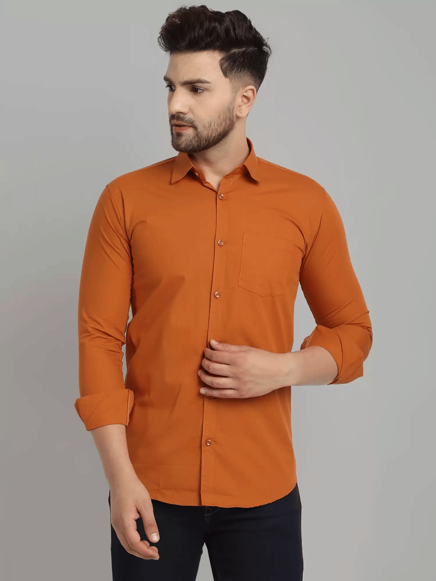 VERTUSY - Orange Cotton Regular Fit Men's Casual Shirt ( Pack of 1 )
