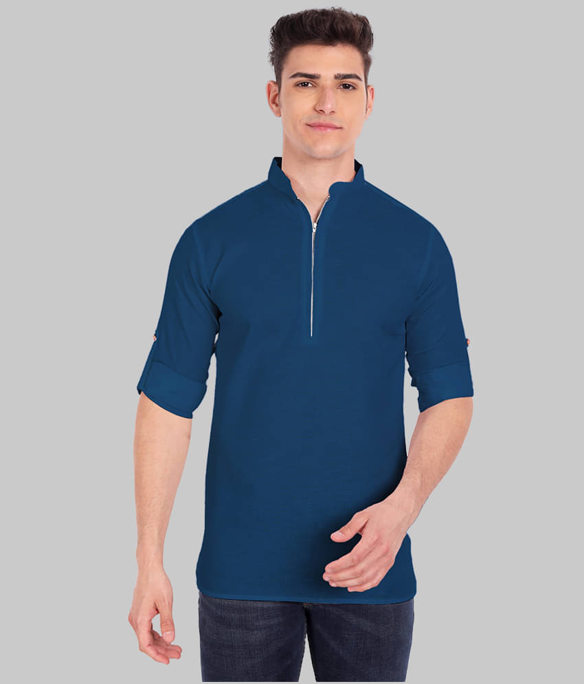 Vida Loca - Royal Blue Linen Slim Fit Men's Casual Shirt ( Pack of 1 ) Vida Loca - Royal Blue Linen Slim Fit Men's Casual Shirt ( Pack of 1 )