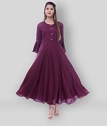 SIPET - Purple Rayon Women's Flared Kurti