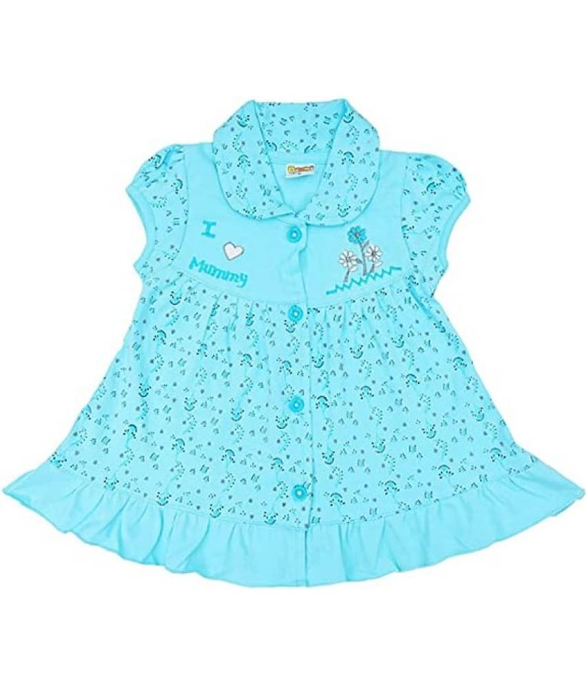 NammaBaby - Blue Cotton Blend Baby Girl Frock ( Pack of 1 )