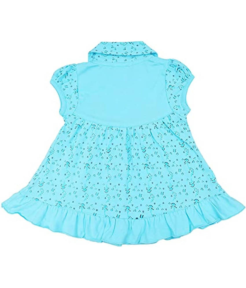 NammaBaby - Blue Cotton Blend Baby Girl Frock ( Pack of 1 )