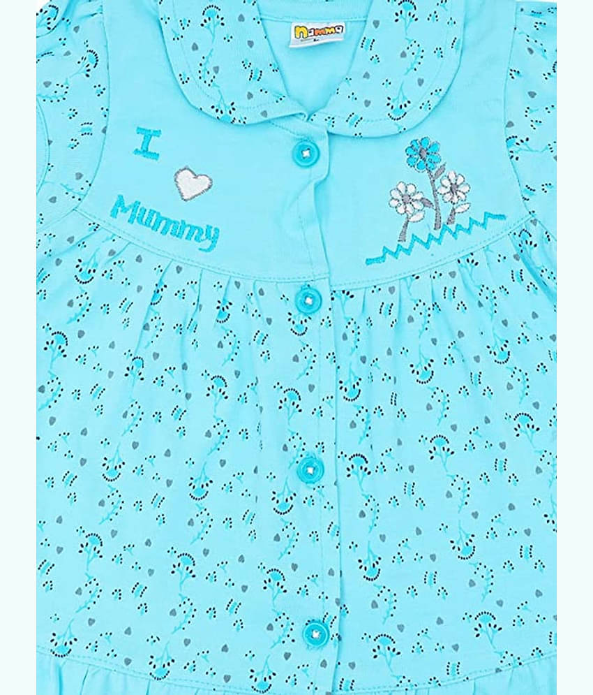 NammaBaby - Blue Cotton Blend Baby Girl Frock ( Pack of 1 )