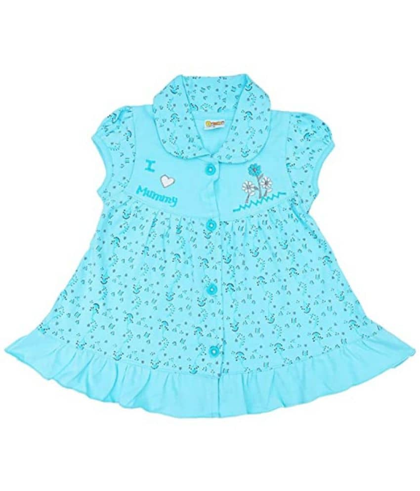 NammaBaby - Blue Cotton Blend Baby Girl Frock ( Pack of 1 )