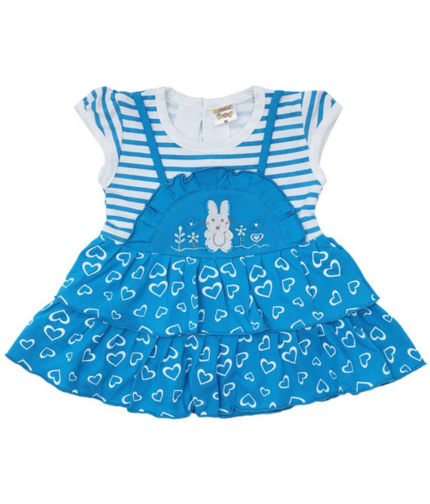 NammaBaby Pack of 1 Baby Girls Cotton Blend Frock ( Blue )