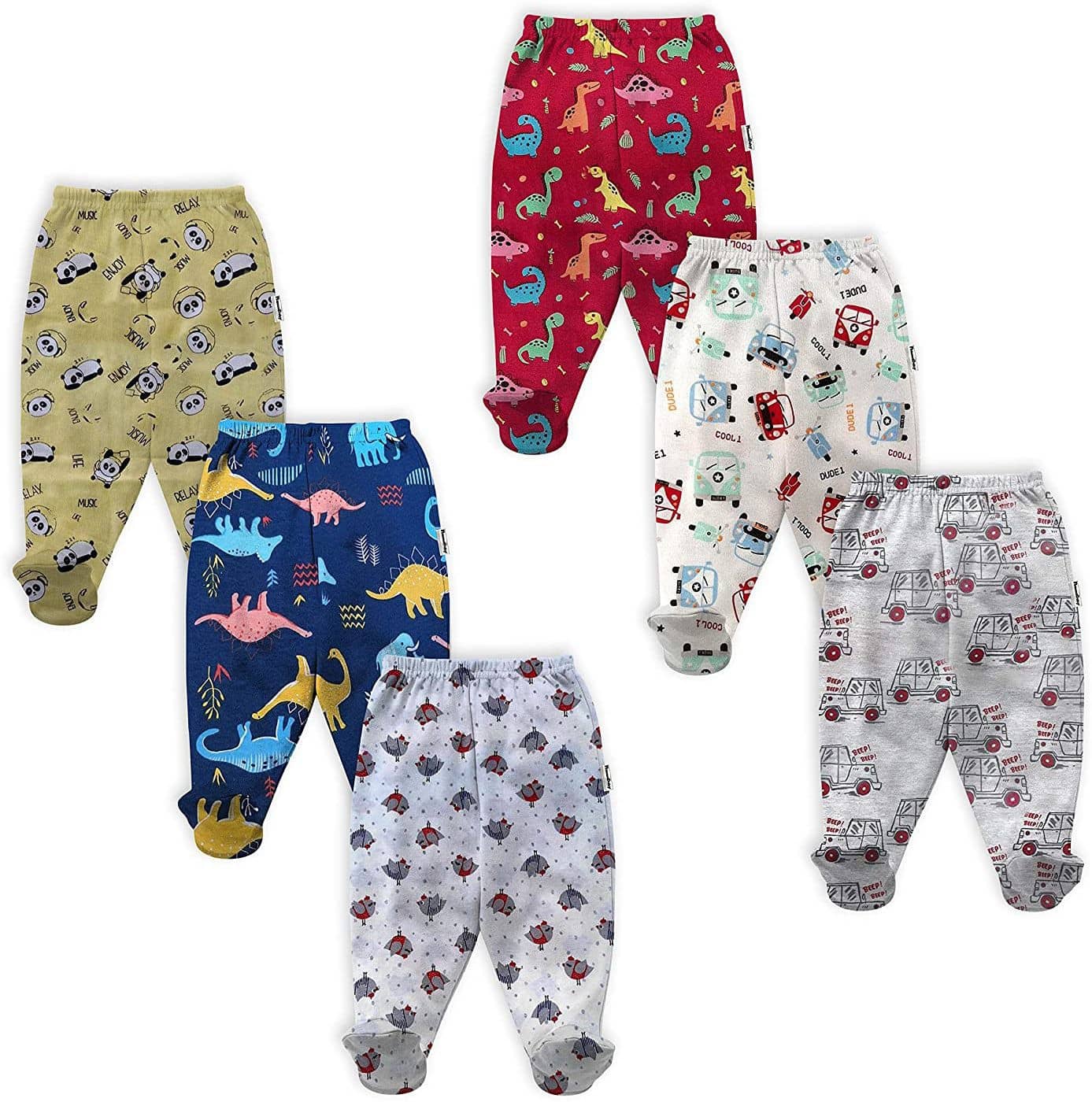 NammaBaby Pack of 6 Baby Boys Cotton Blend Pyjama ( Multi Color ) - Track Pants | Buy online on ZillyBuy