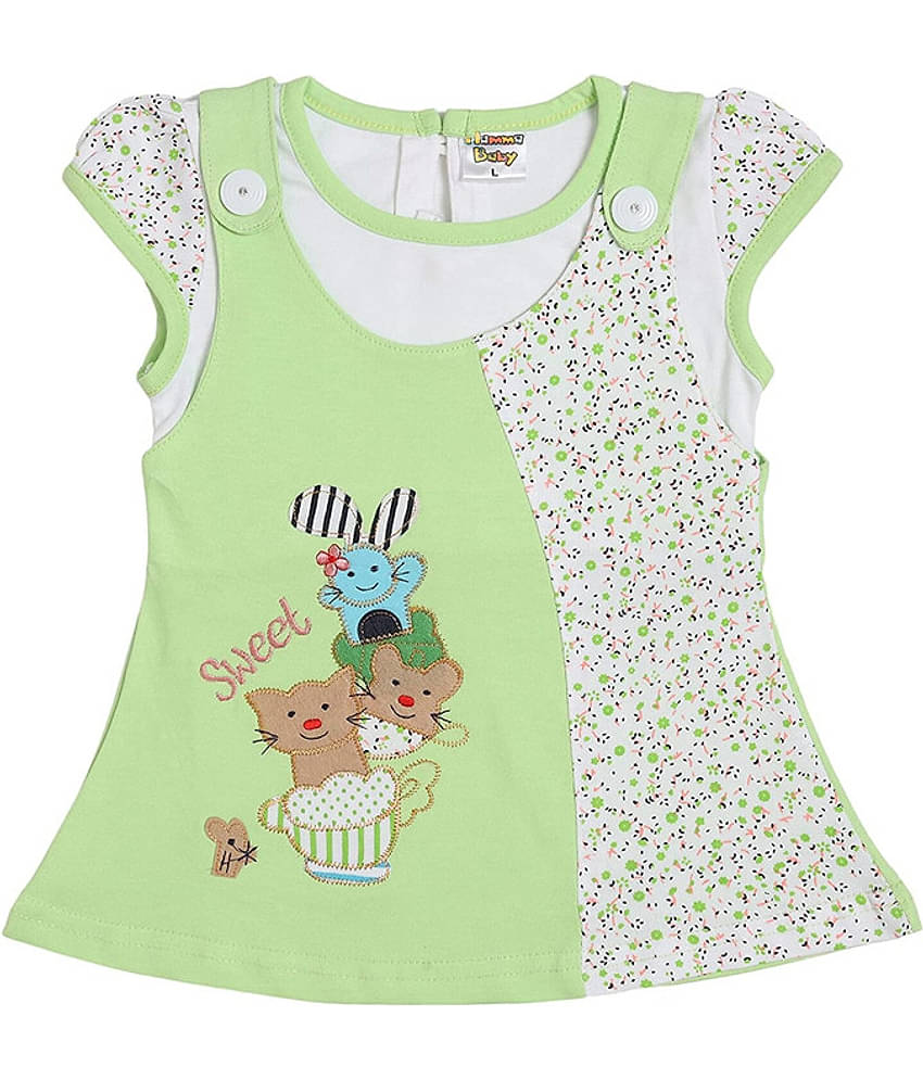 NammaBaby Pack of 1 Baby Girls Cotton Blend Frock ( Green )