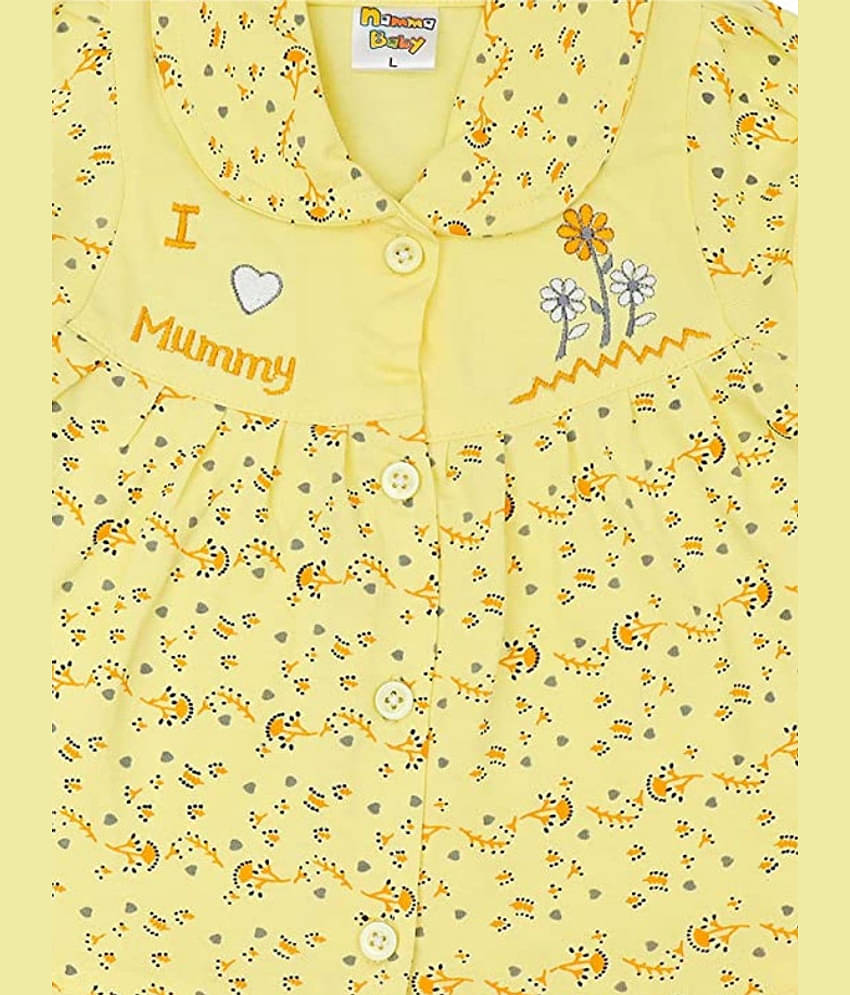 NammaBaby - Yellow Cotton Blend Baby Girl Frock ( Pack of 1 )