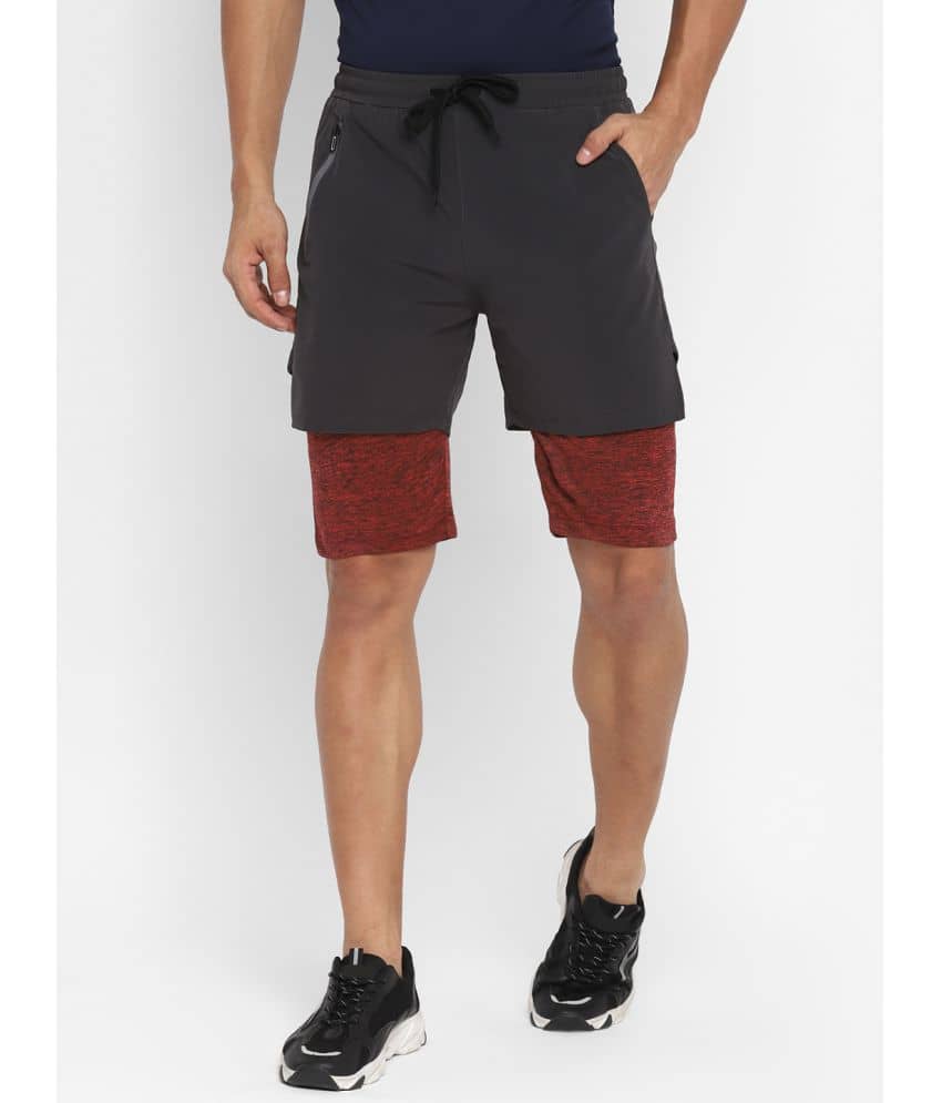 OFF LIMITS - Dark Grey Polyester Men's Running Shorts ( Pack of 1 ) - Shorts | Buy online on ZillyBuy