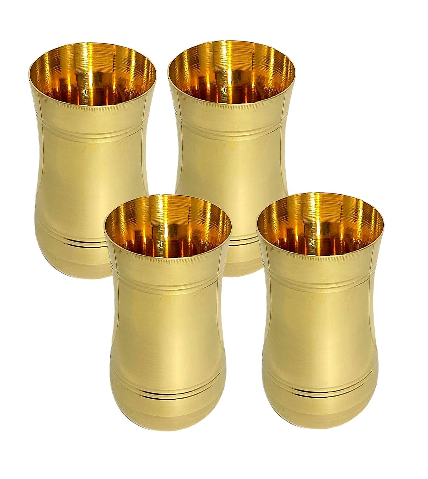     			A & H ENTERPRISES - Brass Glasses Set 300 ml ( Pack of 4 )