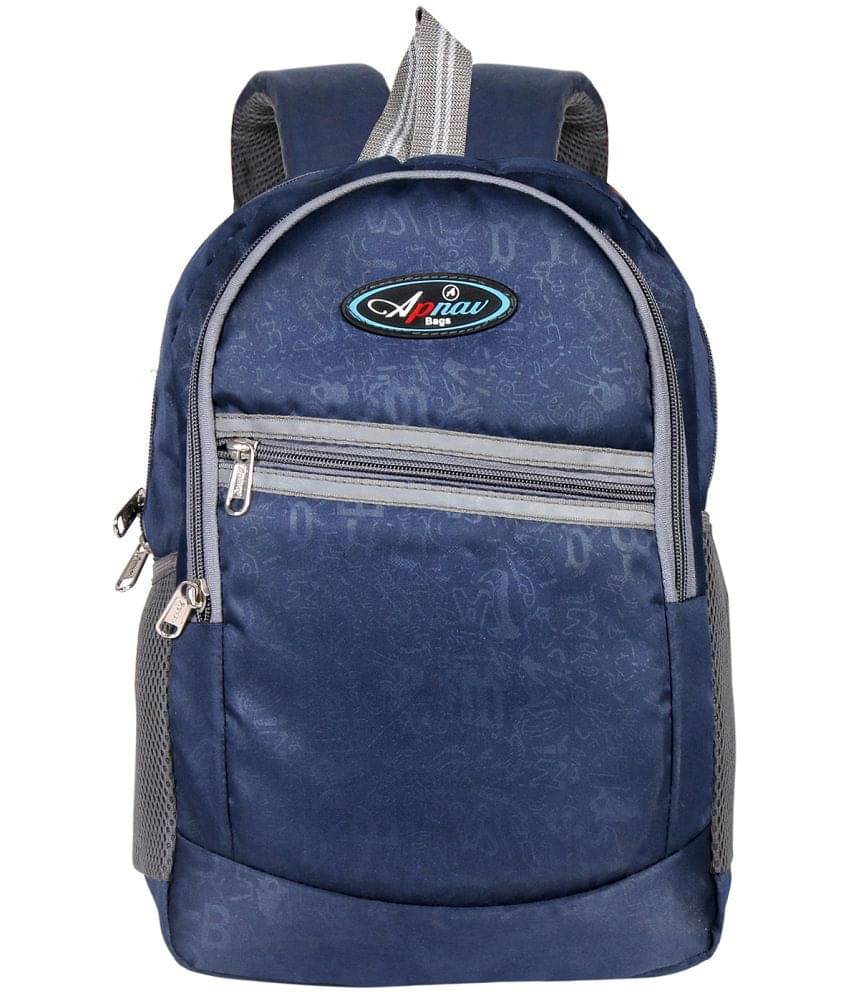 Apnav - Navy Blue Polyester Backpack For Kids     			Apnav - Navy Blue Polyester Backpack For Kids
