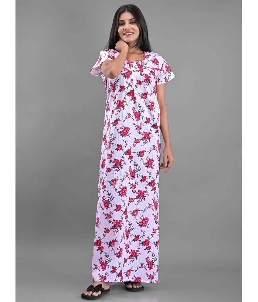 Apratim - White Cotton Women's Nightwear Nighty & Night Gowns ( Pack of 1 ) - Nightwear & Loungewear | Buy online on ZillyBuy