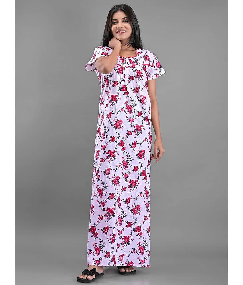 Apratim - White Cotton Women's Nightwear Nighty & Night Gowns ( Pack of 1 ) - Nightwear & Loungewear | Buy online on ZillyBuy