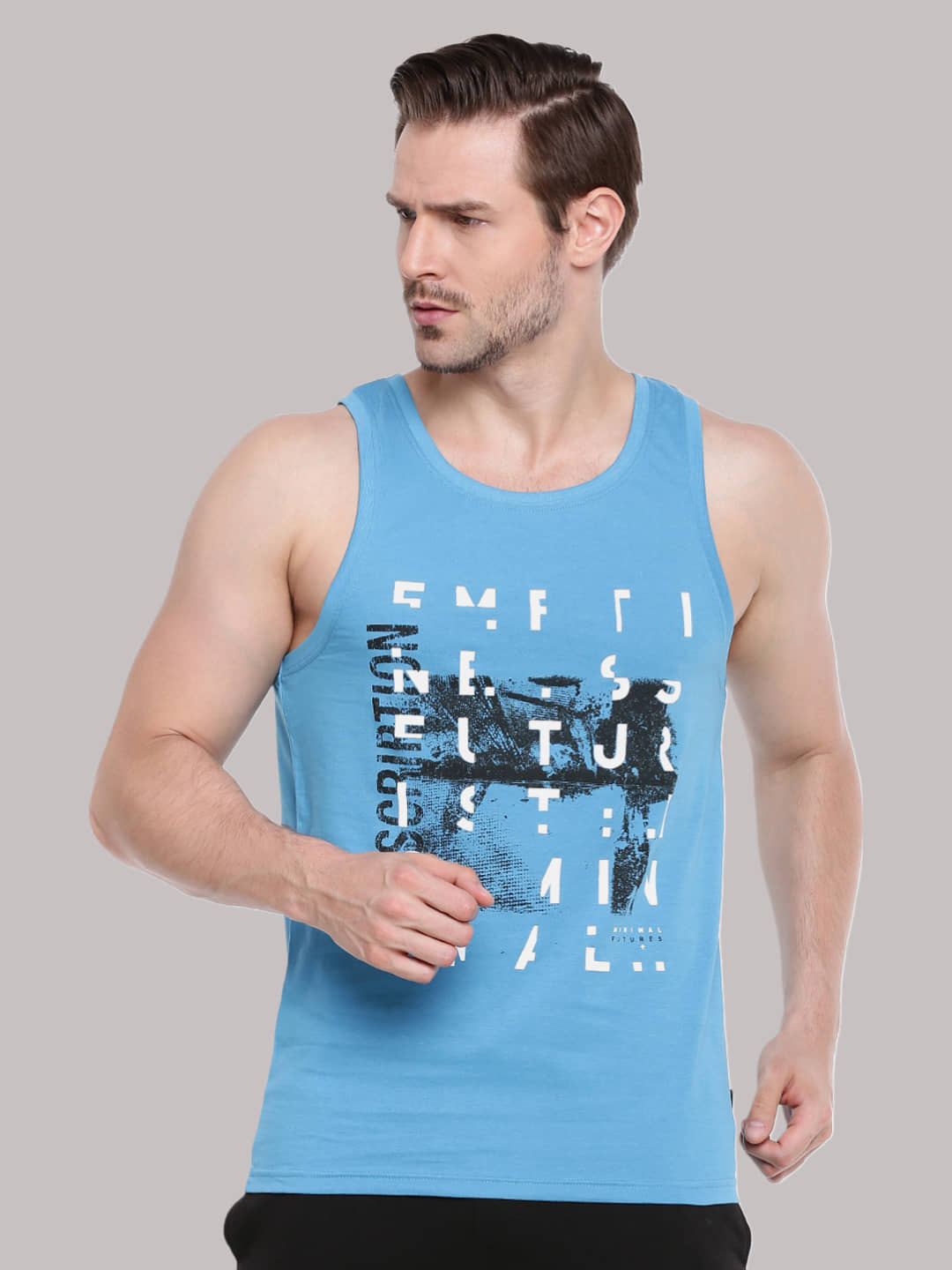 Force NXT Pack of 1 Cotton Regular Fit Men's T-Shirt ( Blue )
